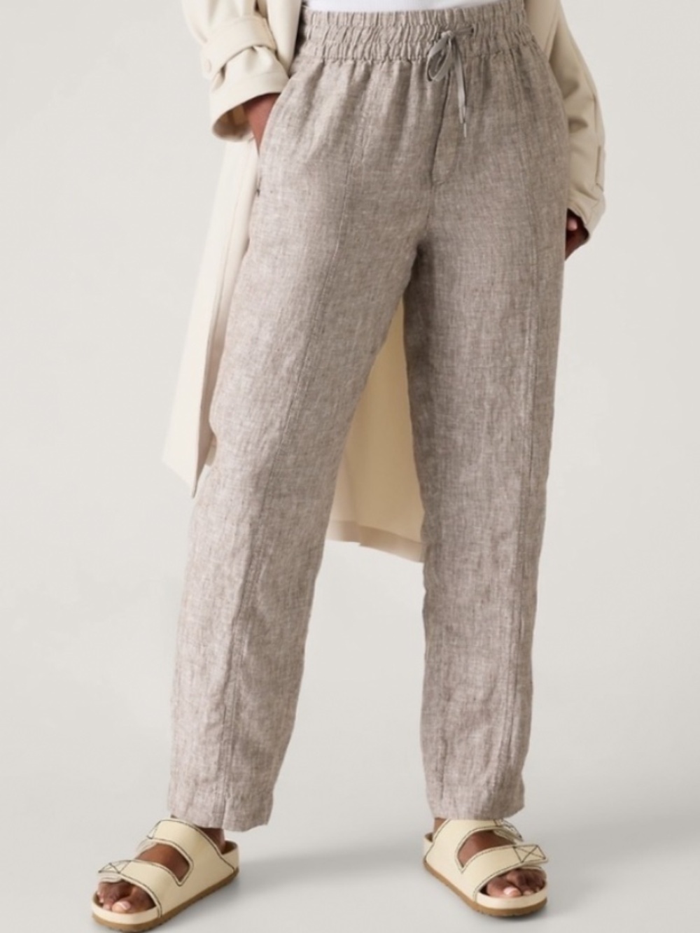Athleta Retreat Linen High Rise Ankle Pant Size XXS In Pyrite Style 851027